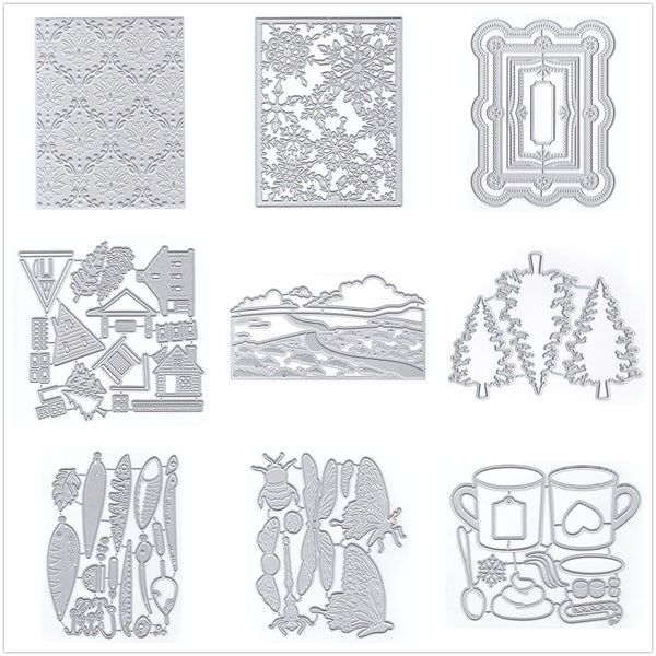 29 Design Hintergrund Tier Metall Stanzformen für Kartenherstellung Papier Präge Stanzen Sets Album 2024 Neue Vorlagen Schablonen
