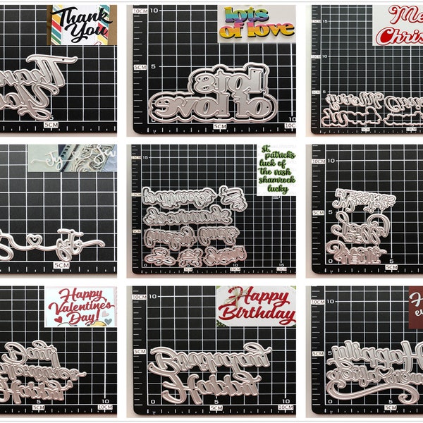 11 Design English words Metal Cutting Dies • 2022 NEW Die Cuts for Cards Making • DIY Embossing Die Cuts • Scrapbooking Paper Stencils