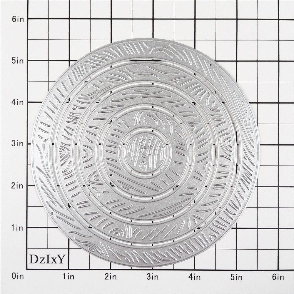 Dzixy Circular Background Metal Cutting Dies for Card Making Paper ...