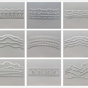 22 fustelle in metallo con pizzo ondulato • 2022 NUOVI fustelle per la creazione di biglietti • Fustelle per goffratura fai da te • Stencil di carta per scrapbooking