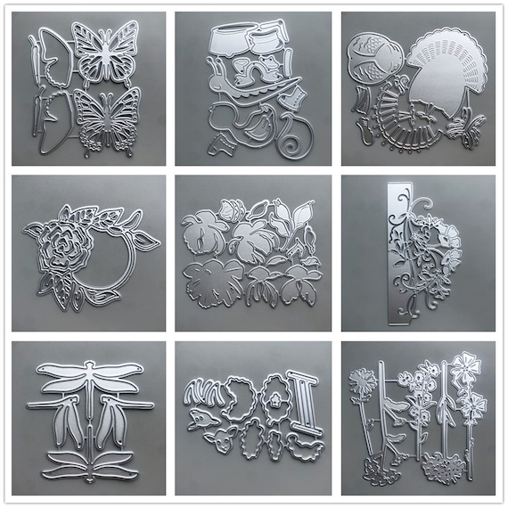 Petali Di Fiori, Fustelle In Metallo, Stencil, Goffratura, Carta, Scrapbooking, Album, Decorazione, Modello Di Fustella Per Artigianato. - Italia - Foto 9