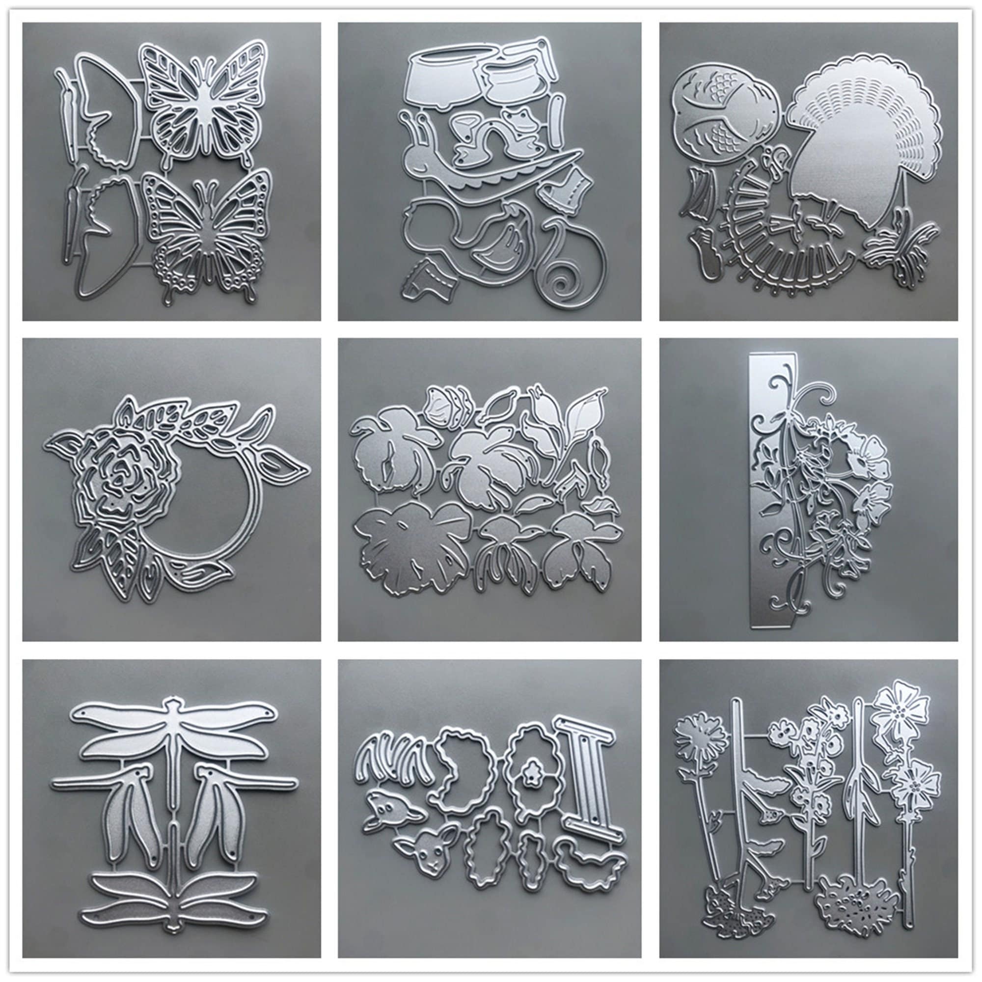 Fustelle Per Scrapbooking Fiori - 6 Modelli Metallo Per Biglietti Fai Da Te