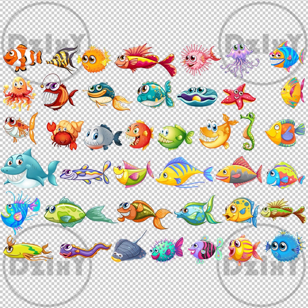 Digital Download Cartoon Fish Big Collection Svg Eps Ai Cut Etsy