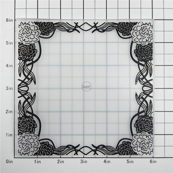 U.S. STENCILS STAMP(1inc/0.6inc/0.4inc) （2023 NEW Flowers Edge 