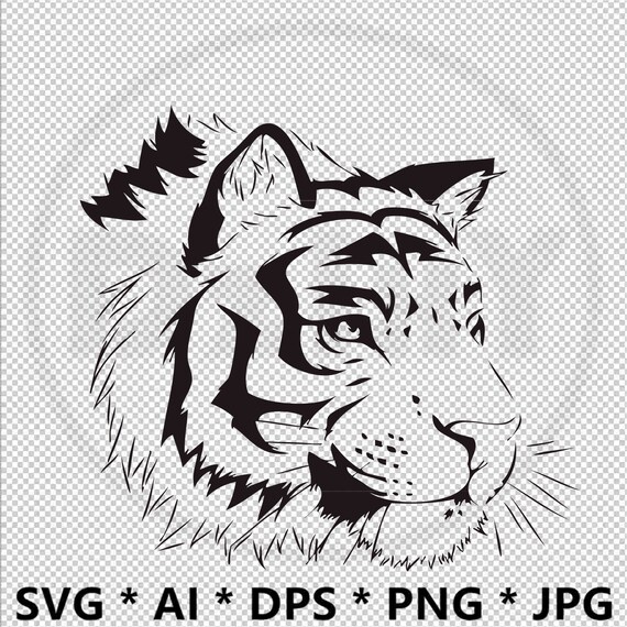 Download Free Sketch Lines Tiger Head Svg Eps Ai Print Cut Files Clipart Etsy Best Free SVG Cut Files