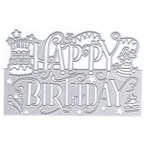 DzIxY Happy Birthday Metall Stanzformen für Kartenherstellung Papier Präge Stanzen Sets Album Crafts 2023 Neue Vorlagen Schablonen
