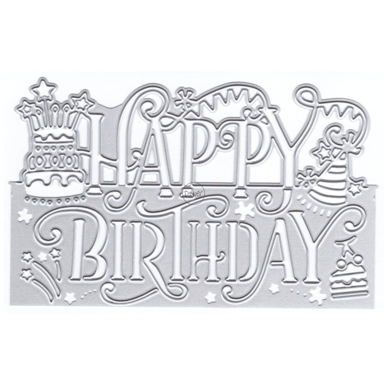 Dzixy Happy Birthday Metal Cutting Dies for Card Making Paper Embossing ...