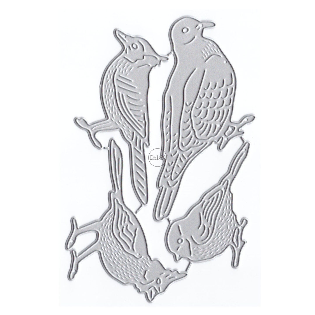 Dzixy Four Birds Metal Cutting Dies for Card Making Paper Embossing Die ...