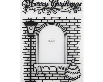2023 NEW Christmas Streetlights Embossing Folders for Scrapbooking Paper Album Cards Making Supplies 3D Plastic Stencils Crafts
