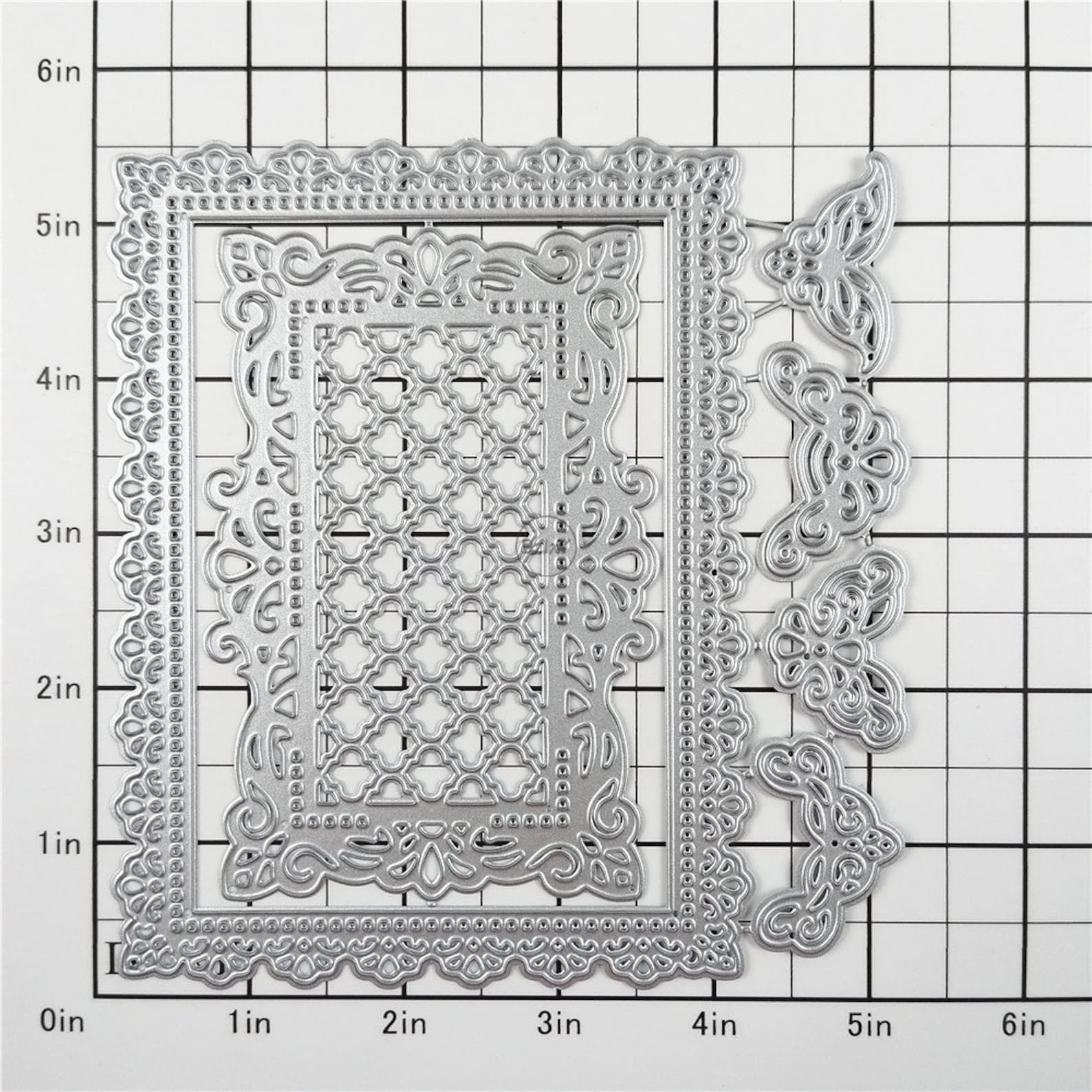 Dzixy Vintage Rectangle Lace Metal Cutting Dies for Card Making Paper ...