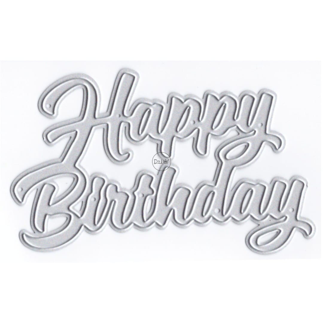 Dzixy Happy Birthday Metal Cutting Dies for Card Making Paper Embossing