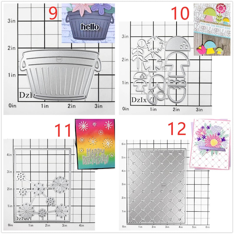 19 Design Background Board Flowers Metal Cutting Dies for Card Making ...