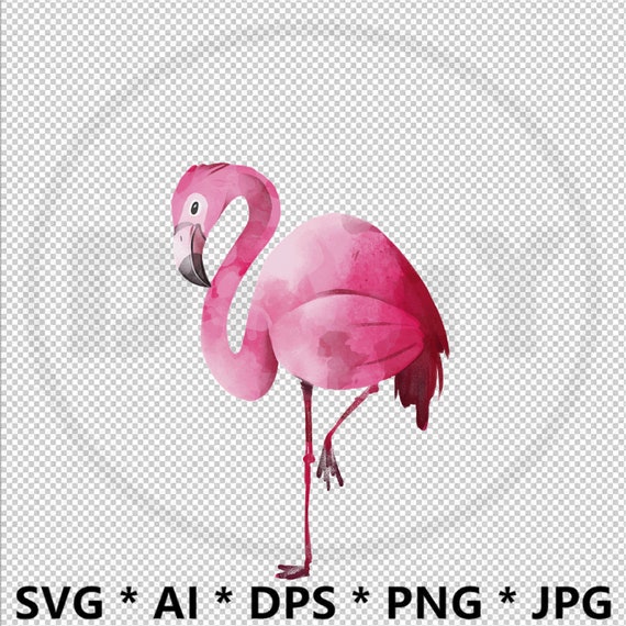 Download Watercolor Flamingo Svg Eps Ai Printable Cut Files Animals Etsy