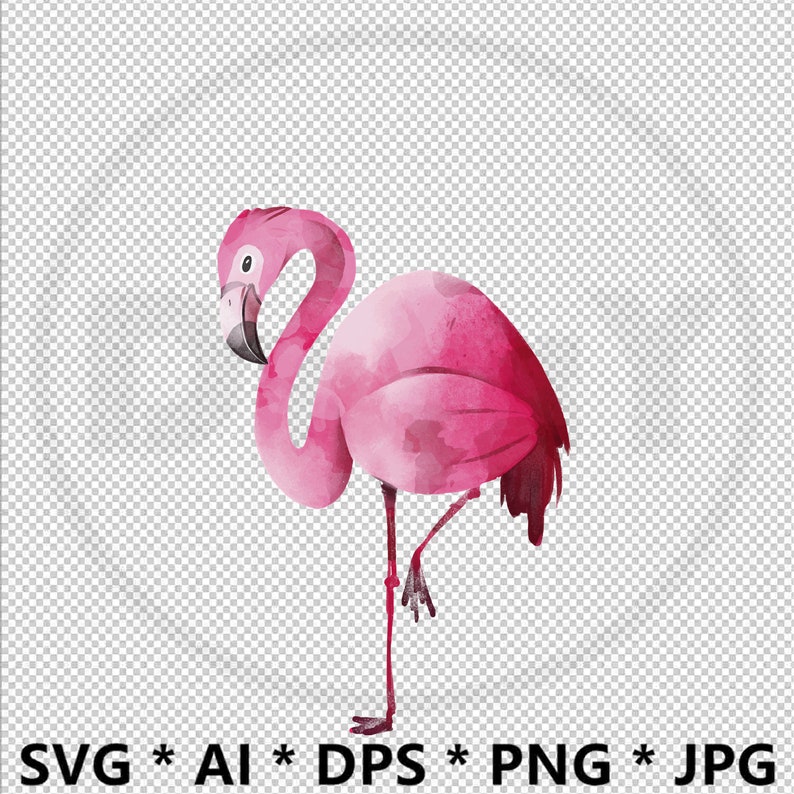Download Watercolor Flamingo SVG eps-AI Printable Cut Files Animals | Etsy