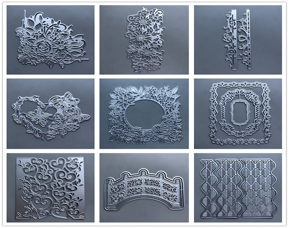 Flower Background Metal Cutting Dies For Cards – Hollow-Out Embossing Stencils For DIY Scrapbooking & Wedding Crafts
