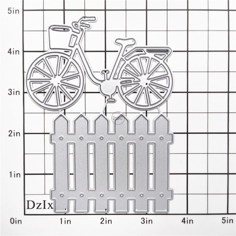 Dzixy Bicycle Fence Metal Cutting Dies for Card Making Paper Embossing ...