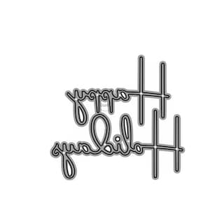 DzIxY Word Happy Holidays Fustelle in metallo per la creazione di biglietti Set di fustelle per goffratura di carta Artigianato 2023 Nuovi modelli Stencil