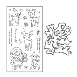 DzIxY Christmas Deer Clear Stamps and Metal Cutting Dies For Card Making Seals Storage Pockets Set Paper Embossing Stencils
