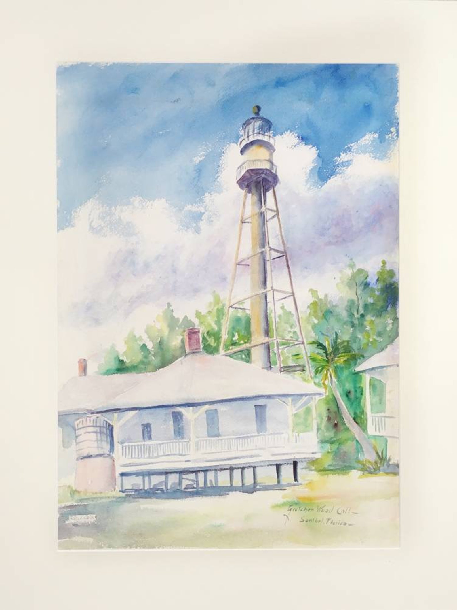 Original Watercolor Painting Paint Oil Acrylic Sanibel Beach Etsy