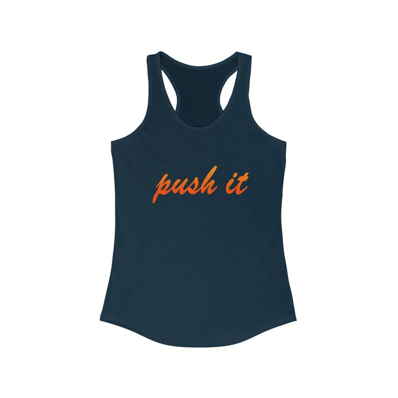 Women/'s Push It Tank Top Perfect For Your Workout Available In White Black Royal Blue Navy And Grey Colors