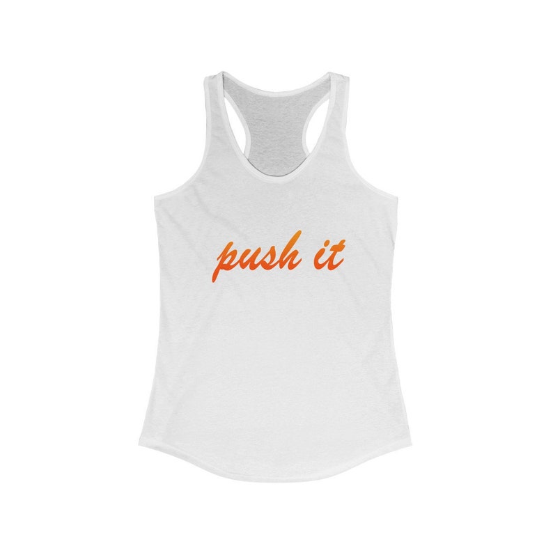 Women/'s Push It Tank Top Perfect For Your Workout Available In White Black Royal Blue Navy And Grey Colors