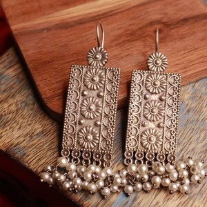 Artificial Pearl Beaded Earring Set