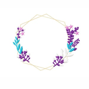 Flower Frame Embroidery Designs - Flower Embroidery Design Machine Embroidery Pattern - Flower Wreath Embroidery File - Instant Download