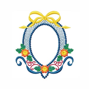 Flower Frame Embroidery Designs - Flower Embroidery Design Machine Embroidery Pattern - Flower Wreath Embroidery File - Instant Download