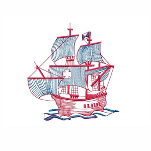 Boat Embroidery Designs - Ship Embroidery Design Machine Embroidery Pattern - Boat Embroidery File - Instant Download - 3 Sizes
