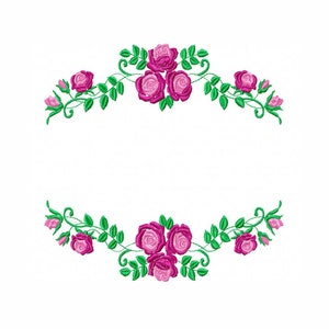 Floral Frame Embroidery Designs - Flower Embroidery Design Machine Embroidery Pattern - Roses Wreath Embroidery File - Instant Download