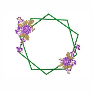 Flower Frame Embroidery Designs - Flower Embroidery Design Machine Embroidery Pattern - Flower Wreath Embroidery File - Instant Download