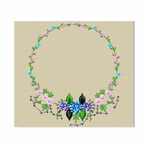 Flower Frame Embroidery Designs - Flower Embroidery Design Machine Embroidery Pattern - Flower Wreath Embroidery File - Instant Download