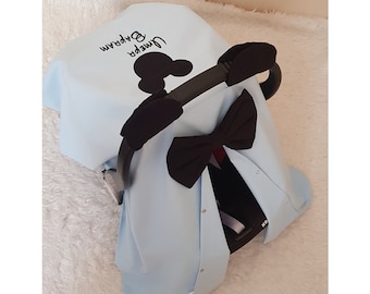 Mickey Mouse Blue Car Seat Cover Boy , Disney Carseat Canopy Baby Boy , Mickey Mouse Name Embroidery , Boy Baby Shower Gift