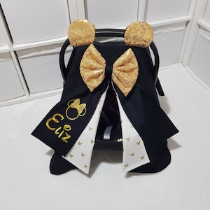 Minnie Mouse Car Seat Cover Baby Girl / Disney Carseat Cover Girl / Black and Gold Colors / Carseat Canopy Girl / Girl Baby Shower Gift