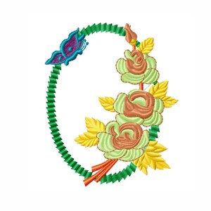 Flower Frame Embroidery Designs - Flower Embroidery Design Machine Embroidery Pattern - Flower Wreath Embroidery File - Instant Download
