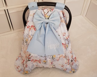 Bilbarnstolsöverdrag flicka och pojke / Bilbarnstolsöverdrag babyflicka / Blå färg bilbarnstolssufflett / Babyshowerpresent till babyflicka och pojke