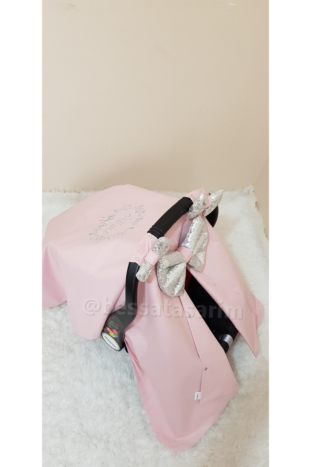 Blush Pink Custom Car Seat Cover Girl Personalized Carseat Etsy