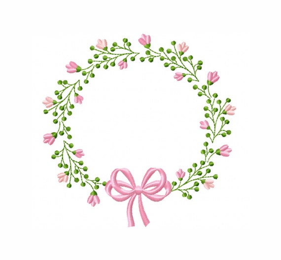 Flower Frame Embroidery Designs - Flower Embroidery Design Machine Embroidery Pattern - Flower Wreath Embroidery File - Instant Download