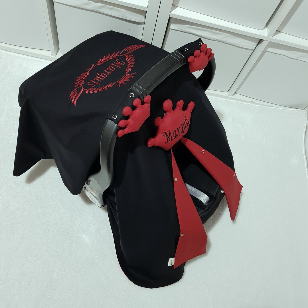 Black and Red Baby Car Seat Cover Boy Personalized Car Seat Etsy