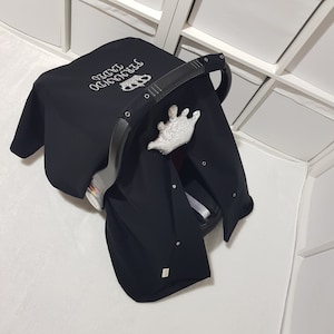 Personalized Baby Car Seat Cover Boy , Custom Baby Car Seat Canopy Boy , Black and Silver Colors , Baby Shower Gift for Baby Boy