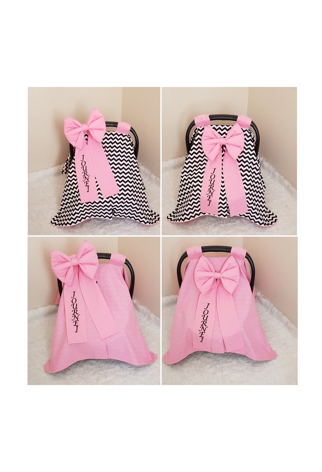 Pink Car Seat Cover Baby Girl , Custom Carseat Cover Baby Girl