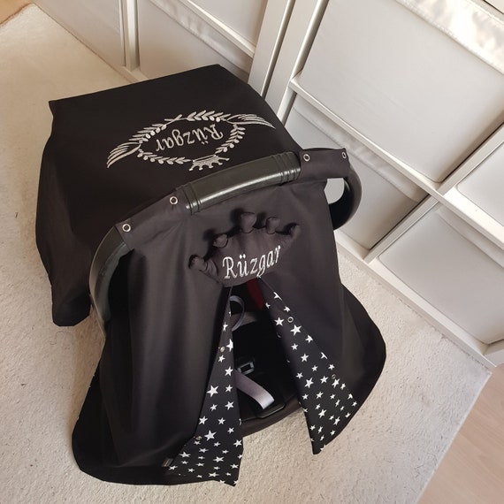 Personalized Baby Car Seat Cover Boy Custom Baby Car Seat Canopy - Main Image