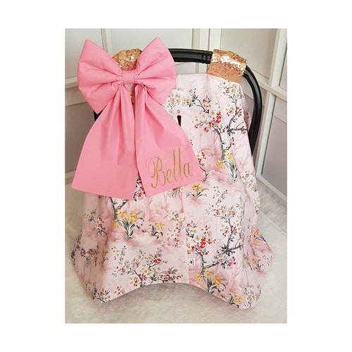 Baby Car Seat Cover Girl Car Seat Canopy Personalized Etsy