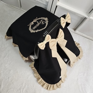 Black and Beige Baby Carseat Cover with Ruffle , Personalized Baby Carseat Canopy , Name Embroidery , Baby Shower Gift for Baby Girl and Boy
