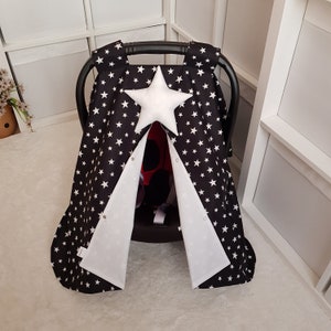 Baby Car Seat Canopy / Baby Car Seat Cover / Black and White Colors Baby Carseat Canopy / Baby Car Seat Cover Baby Shower Gift