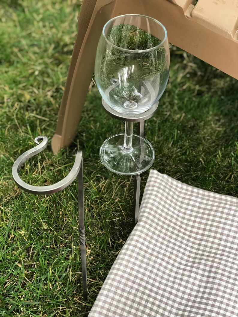Wine Glass Stake Wine Glass Holder Garden Stake Wine Etsy