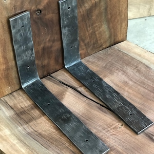 Shelf Bracket | The &quot;GUNNER&quot; Hand Forged Blacksmithed Heavy Duty Shelf Bracket, Steel Corbel, Reclaimed Industrial Rustic Style
