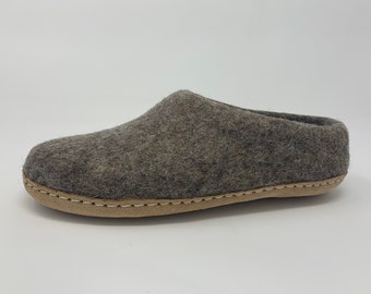 Women's Felted Wool Moccasin Slippers High Back | Felted Wool Shoes | Sheep Wool Slippers |