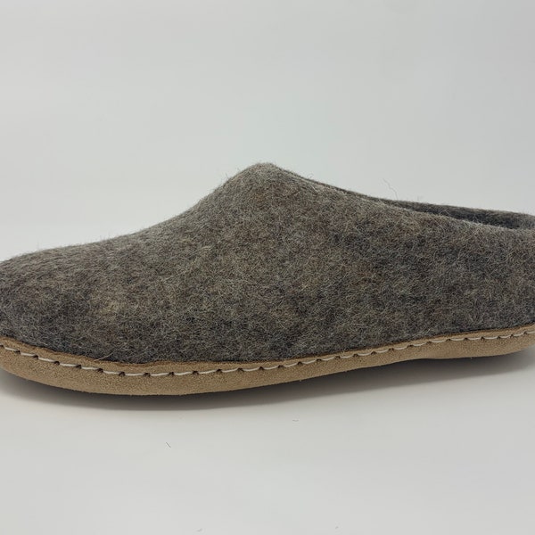 Women's Felted Wool Moccasin Slippers High Back | Felted Wool Shoes | Sheep Wool Slippers |