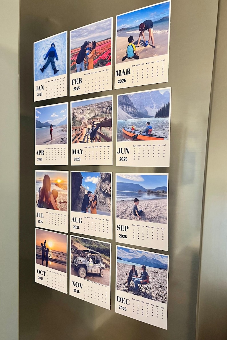 Custom Photo Magnetic Calendar Personalized Fridge Magnet Calendar Custom Photo Magnetic Calendar Personalized Fridge Magnet Calendar